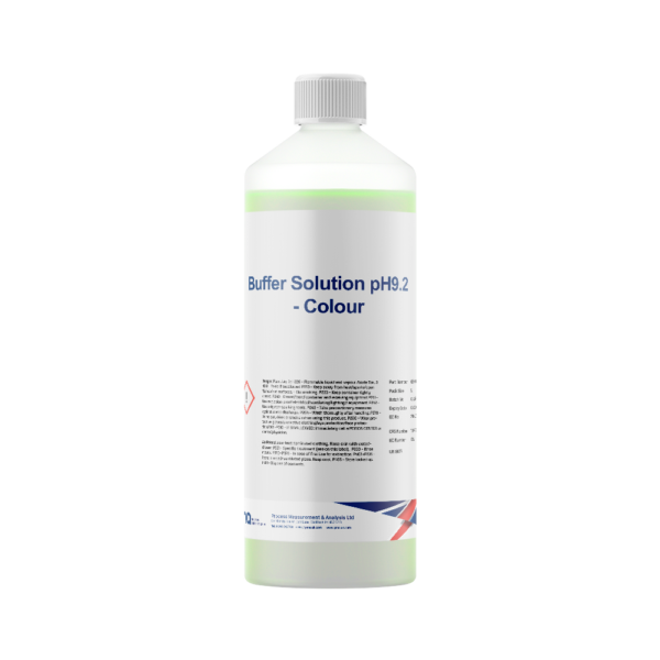 Bottle of pH 9.2 Buffer solution for sale by PMA LTD
